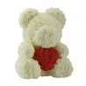Infini rose fleur ours en peluche avec coeur 40 cm